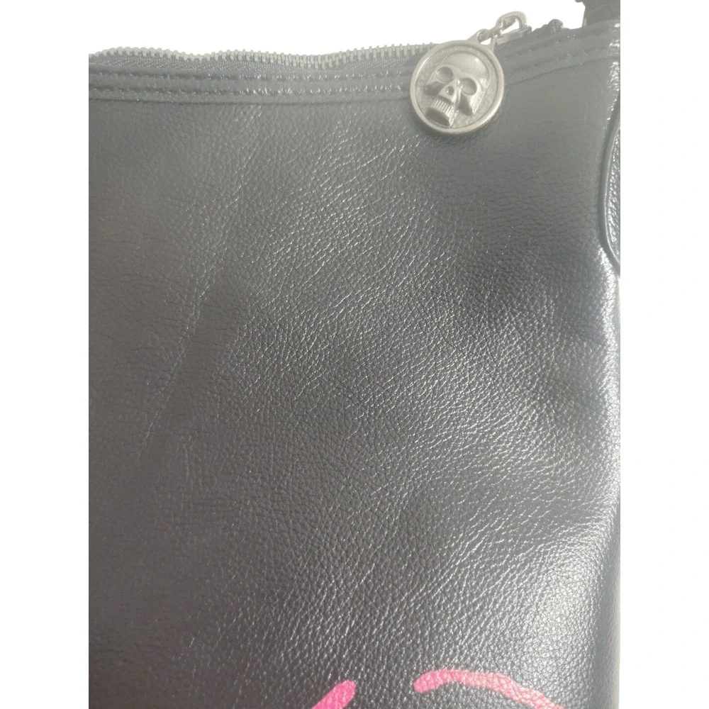 Ed Hardy Hobo Bag Skull Roses Rhinestone Denim‎ Leather Shoulder Bag Women